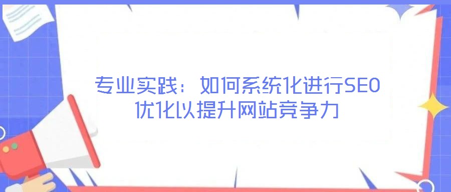 專業(yè)實(shí)踐：如何系統(tǒng)化進(jìn)行SEO優(yōu)化以提升網(wǎng)站競爭力