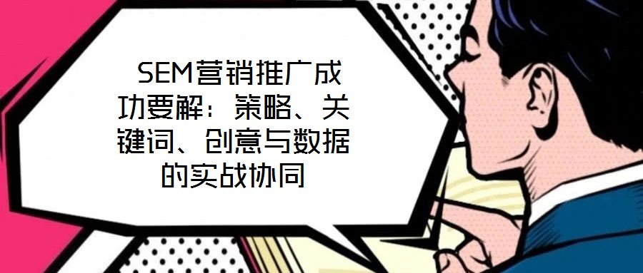  SEM營(yíng)銷推廣成功要解：策略、關(guān)鍵詞、創(chuàng)意與數(shù)據(jù)的實(shí)戰(zhàn)協(xié)同