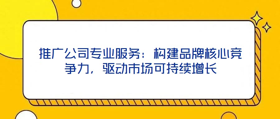 推廣公司專業(yè)服務(wù)：構(gòu)建品牌核心競爭力，驅(qū)動(dòng)市場可持續(xù)增長