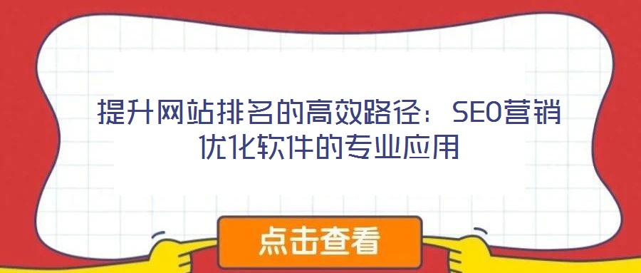 提升網(wǎng)站排名的高效路徑：SEO營銷優(yōu)化軟件的專業(yè)應(yīng)用