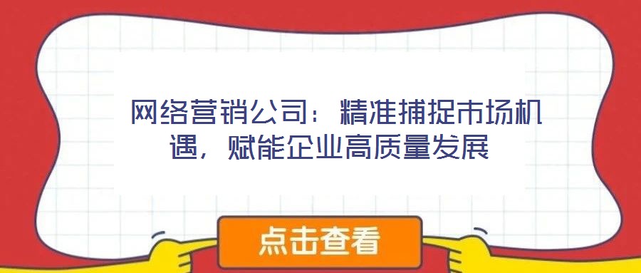  網(wǎng)絡(luò)營銷公司：精準(zhǔn)捕捉市場機(jī)遇，賦能企業(yè)高質(zhì)量發(fā)展
