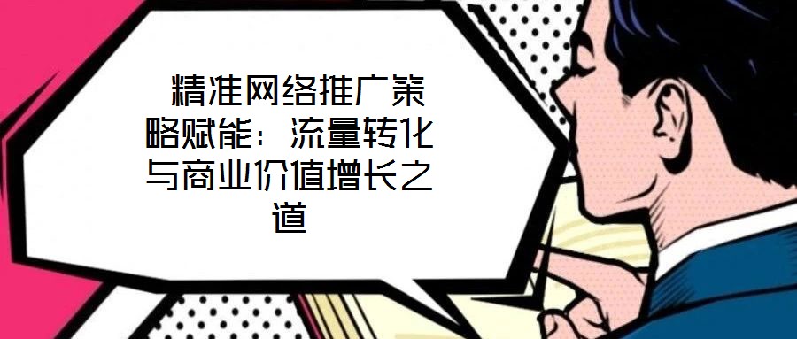  精準(zhǔn)網(wǎng)絡(luò)推廣策略賦能：流量轉(zhuǎn)化與商業(yè)價(jià)值增長之道