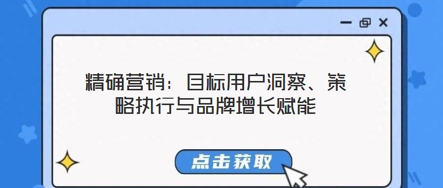精確營銷：目標用戶洞察、策略執(zhí)行與品牌增長賦能