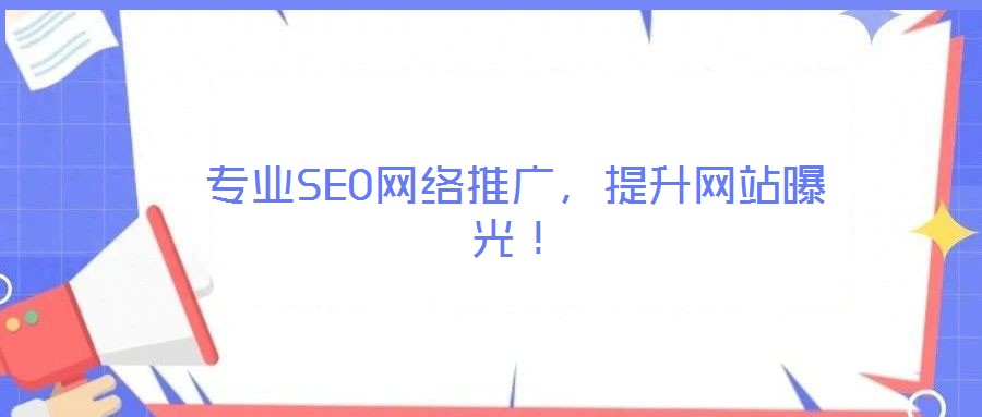 專業(yè)SEO網(wǎng)絡(luò)推廣，提升網(wǎng)站曝光！