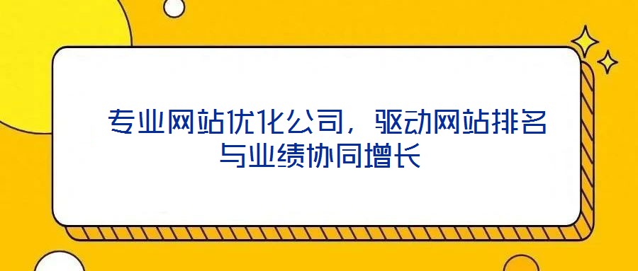  專業(yè)網(wǎng)站優(yōu)化公司，驅(qū)動(dòng)網(wǎng)站排名與業(yè)績(jī)協(xié)同增長(zhǎng)