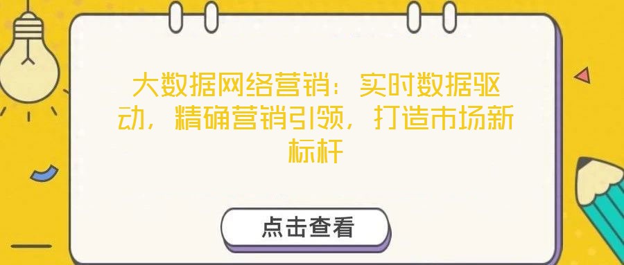 大數(shù)據(jù)網(wǎng)絡(luò)營銷：實時數(shù)據(jù)驅(qū)動，精確營銷引領(lǐng)，打造市場新標(biāo)桿