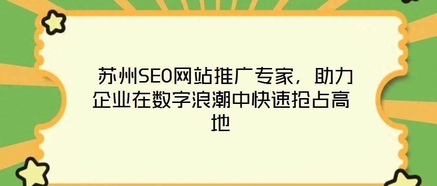 蘇州SEO網(wǎng)站推廣專家，助力企業(yè)在數(shù)字浪潮中快速搶占高地