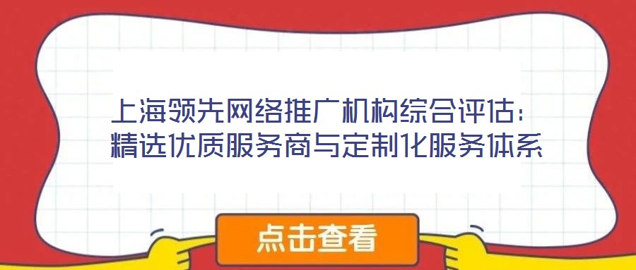 上海領(lǐng)先網(wǎng)絡(luò)推廣機構(gòu)綜合評估：精選優(yōu)質(zhì)服務(wù)商與定制化服務(wù)體系